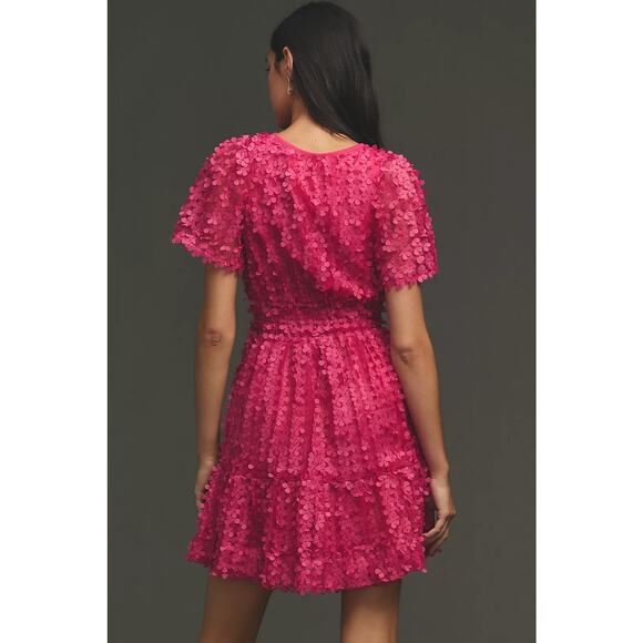 Anthropologie The Somerset Flower Applique Pink Dress - Picture 2 of 7